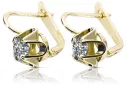 14K Yellow gold Zircon Earrings Vintage Jewlery vec018y